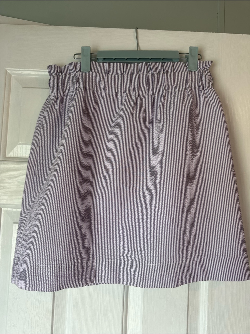 Lauren James Lavender and White Seersucker Skirt